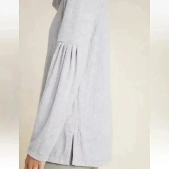 Anthropologie Saturday Sunday Gray Cream Ribbed Cowl Neck Sweater Size Small - Picture 3 of 8